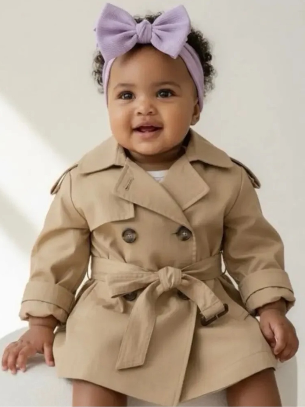 Zara Babygirl Tan Trench Coat Lined 12/18 Months